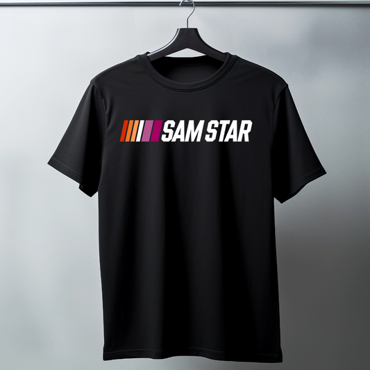 Sam Star Lesbian Flag Racing graphic T-shirt